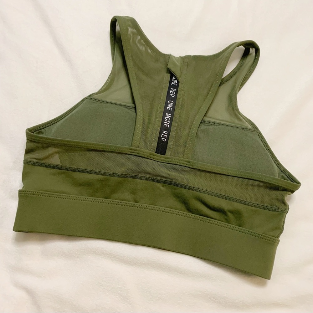 Zyia Active Olive Green All Star Mesh Sports Bra Small